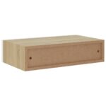 Étagères à tiroir murales 2 pcs Chêne et blanc 40x23,5x10cm MDF – Image 6