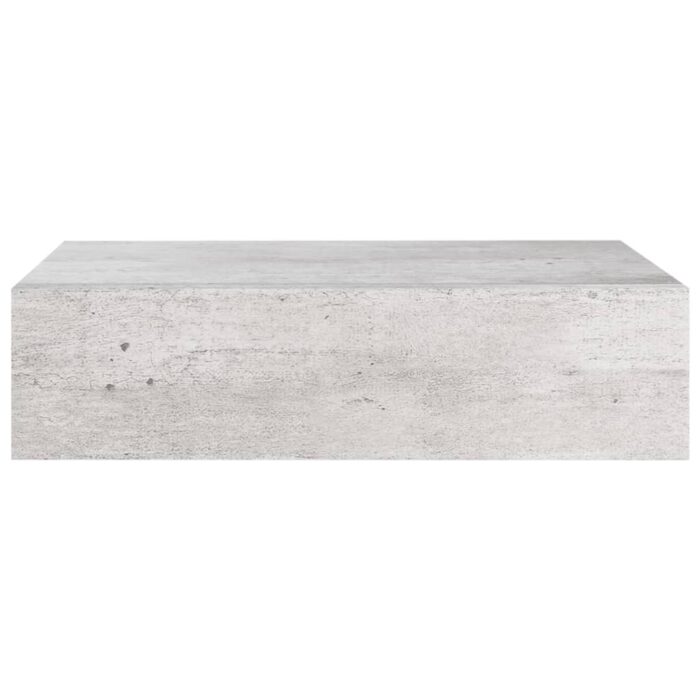Étagères à tiroir murales 2 pcs Gris béton 40x23,5x10 cm MDF – Image 3