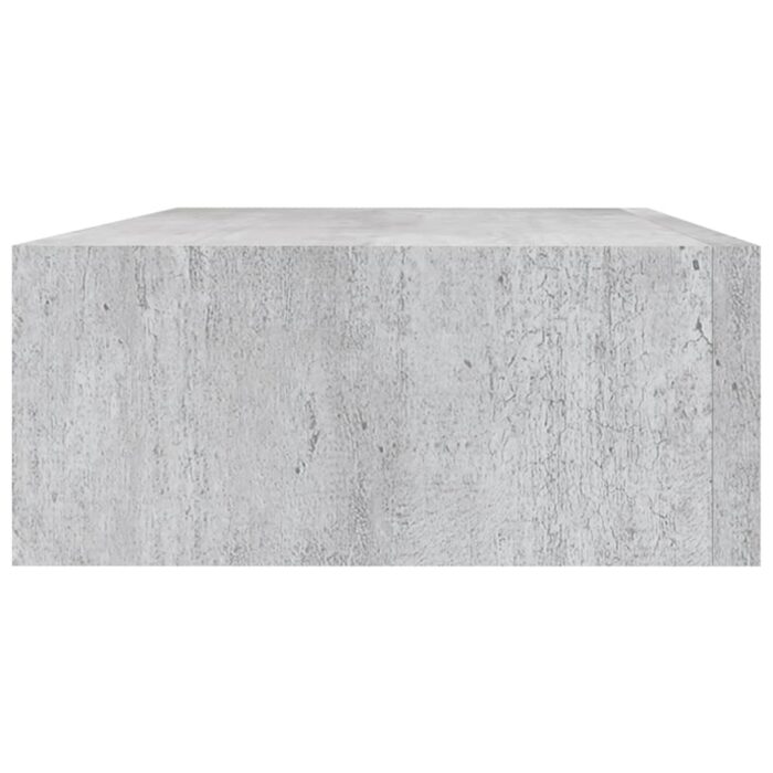 Étagères à tiroir murales 2 pcs Gris béton 40x23,5x10 cm MDF – Image 4
