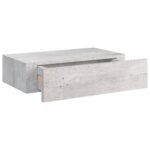 Étagères à tiroir murales 2 pcs Gris béton 40x23,5x10 cm MDF – Image 5