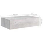 Étagères à tiroir murales 2 pcs Gris béton 40x23,5x10 cm MDF – Image 8