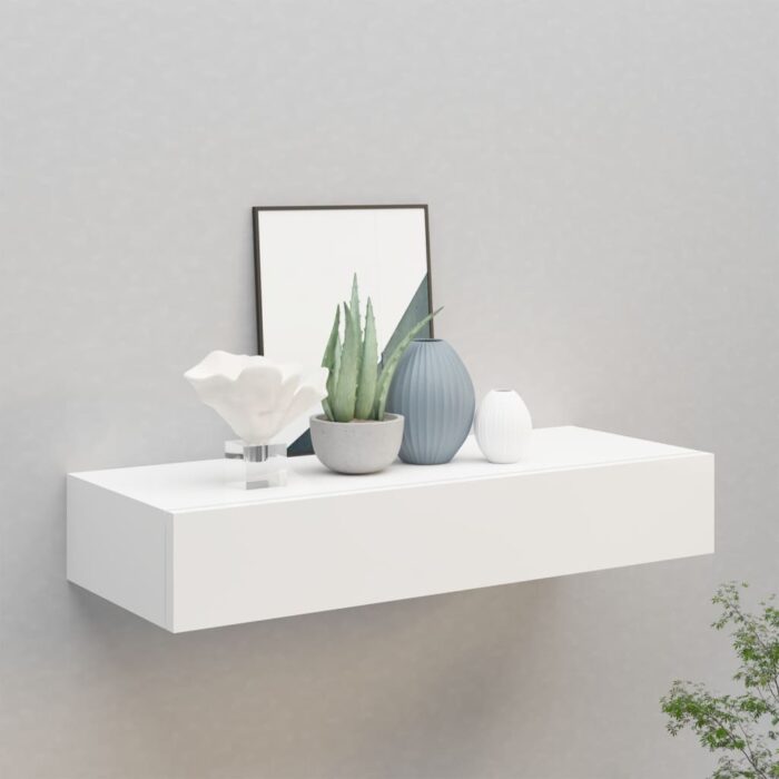 VXL8720286418802_m_en_hd_1.jpg Étagère à tiroir murale Blanc 60x23,5x10 cm MDF – Image 1