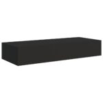 Étagères à tiroirs murales 2 pcs Noir 60x23,5x10 cm MDF – Image 2