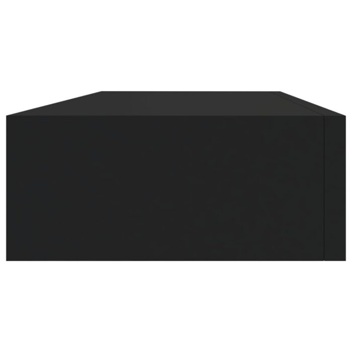 Étagères à tiroirs murales 2 pcs Noir 60x23,5x10 cm MDF – Image 4