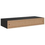 Étagères à tiroirs murales 2 pcs Noir 60x23,5x10 cm MDF – Image 5