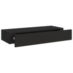 Étagères à tiroirs murales 2 pcs Noir 60x23,5x10 cm MDF – Image 6