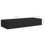Étagères à tiroirs murales 2 pcs Noir 60x23,5x10 cm MDF – Image 8