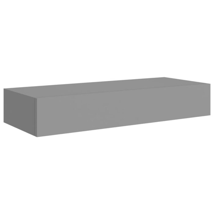 Étagères à tiroirs murales 2 pcs gris 60x23,5x10 cm MDF – Image 2