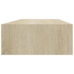 Étagère à tiroir murale chêne 60x23,5x10 cm MDF – Image 3