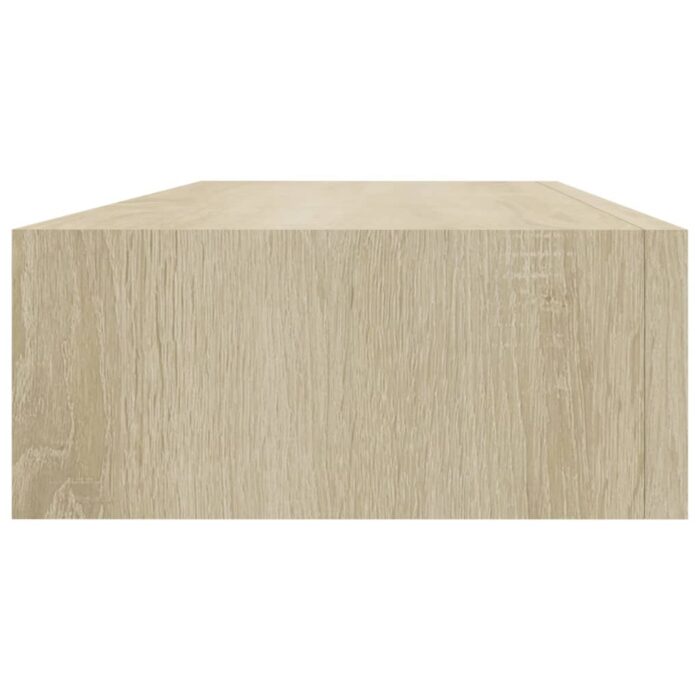 Étagère à tiroir murale chêne 60x23,5x10 cm MDF – Image 3