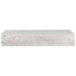 Étagère à tiroir murale Gris béton 60x23,5x10 cm MDF – Image 2