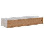 Étagère à tiroir murale Gris béton 60x23,5x10 cm MDF – Image 4