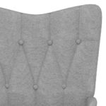 Chaise de relaxation avec tabouret Gris clair Tissu – Image 5