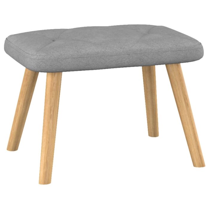 Chaise de relaxation avec tabouret Gris clair Tissu – Image 6