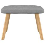 Chaise de relaxation avec tabouret Gris clair Tissu – Image 7