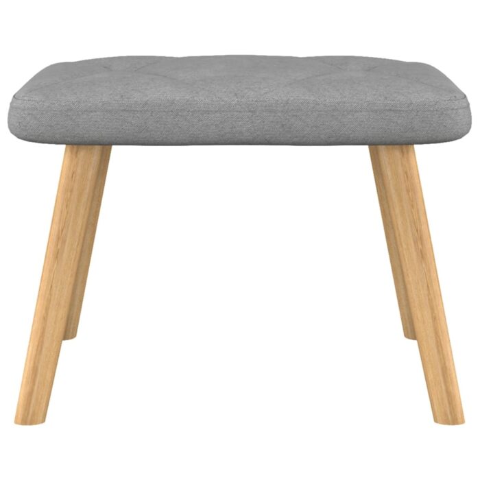 Chaise de relaxation avec tabouret Gris clair Tissu – Image 7