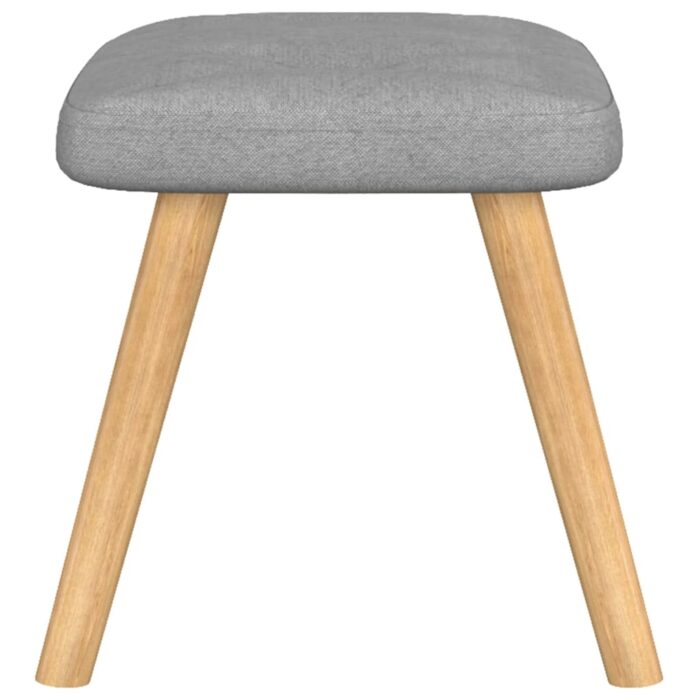 Chaise de relaxation avec tabouret Gris clair Tissu – Image 8