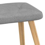 Chaise de relaxation avec tabouret Gris clair Tissu – Image 9