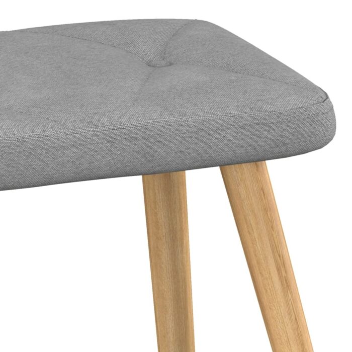 Chaise de relaxation avec tabouret Gris clair Tissu – Image 9