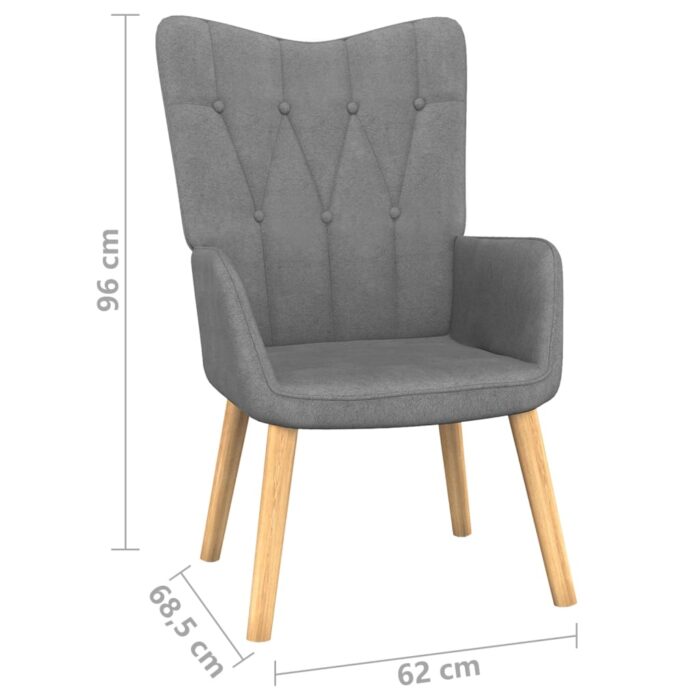 Chaise de relaxation avec tabouret Gris foncé Tissu – Image 10