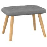 Chaise de relaxation avec tabouret Gris foncé Tissu – Image 6