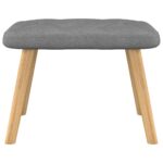 Chaise de relaxation avec tabouret Gris foncé Tissu – Image 7