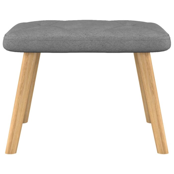 Chaise de relaxation avec tabouret Gris foncé Tissu – Image 7
