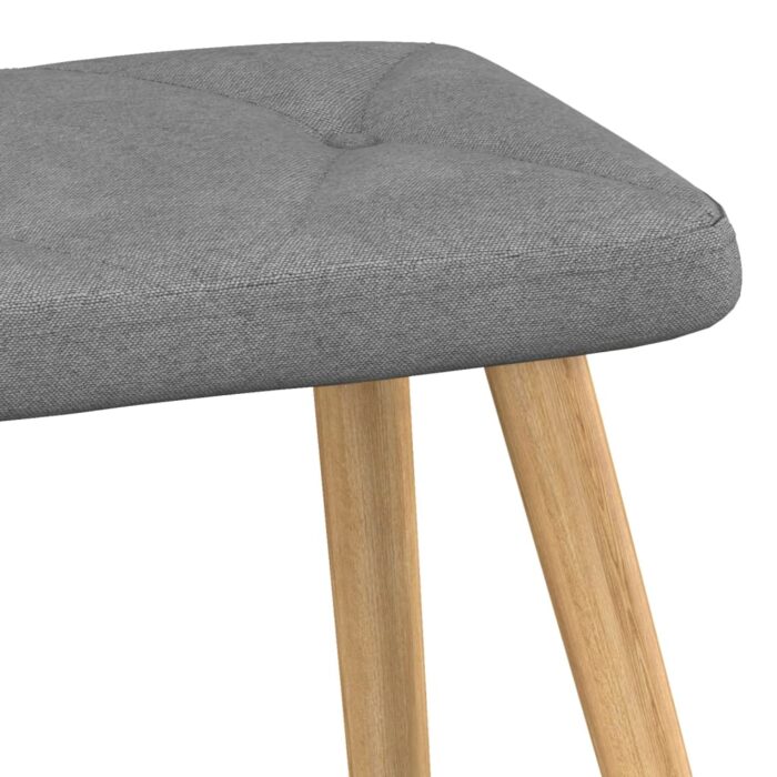 Chaise de relaxation avec tabouret Gris foncé Tissu – Image 9