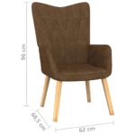 Chaise de relaxation avec tabouret Marron Tissu – Image 10
