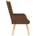 Chaise de relaxation avec tabouret Marron Tissu – Image 3