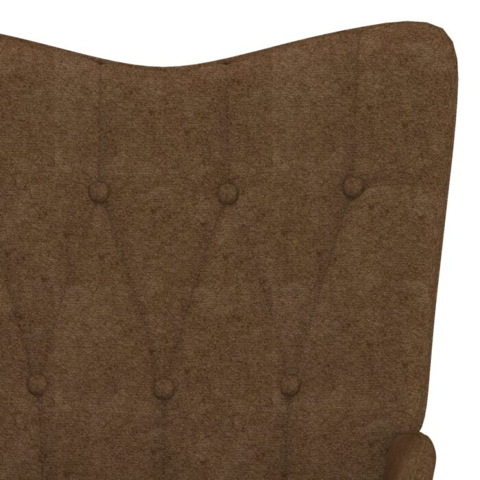 Chaise de relaxation avec tabouret Marron Tissu – Image 5
