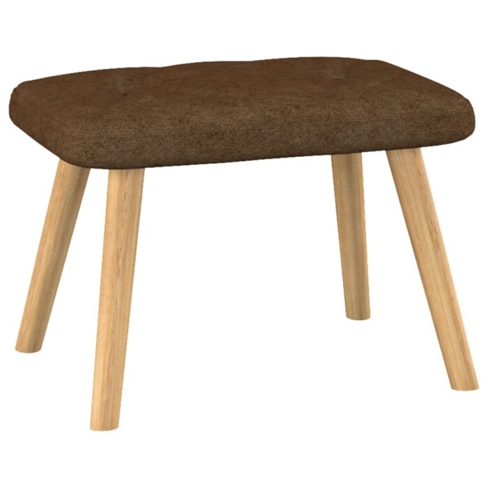 Chaise de relaxation avec tabouret Marron Tissu – Image 6
