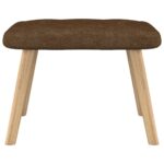 Chaise de relaxation avec tabouret Marron Tissu – Image 7
