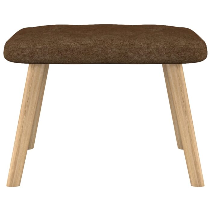 Chaise de relaxation avec tabouret Marron Tissu – Image 7