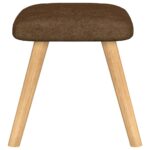 Chaise de relaxation avec tabouret Marron Tissu – Image 8