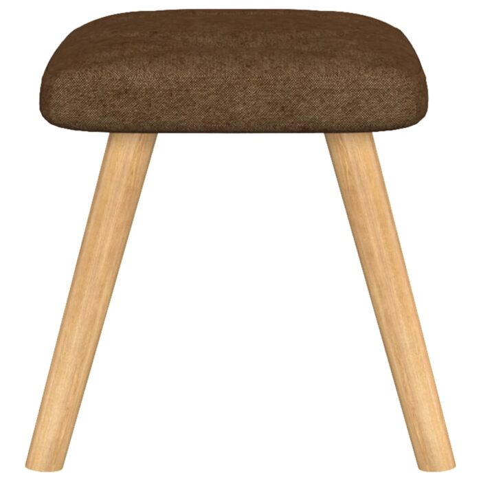 Chaise de relaxation avec tabouret Marron Tissu – Image 8
