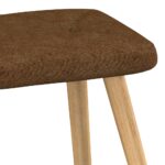 Chaise de relaxation avec tabouret Marron Tissu – Image 9