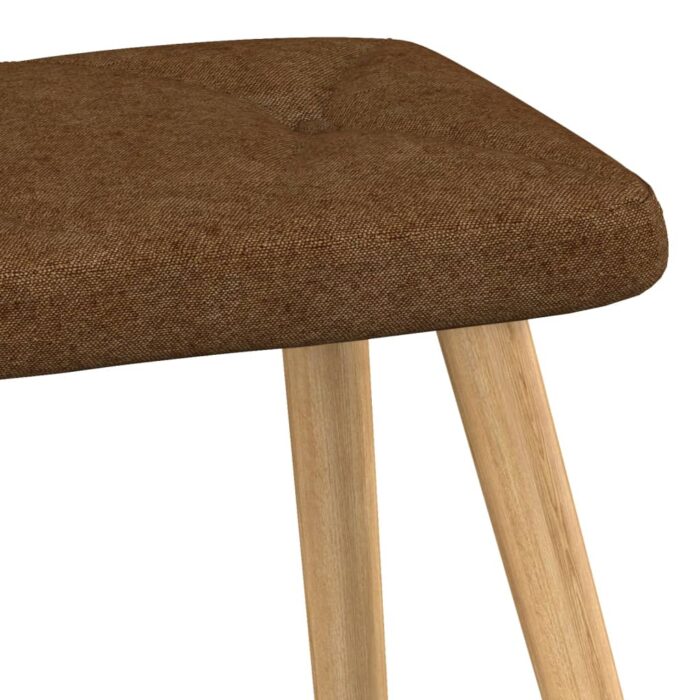 Chaise de relaxation avec tabouret Marron Tissu – Image 9