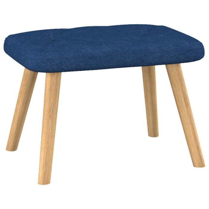 Chaise de relaxation avec tabouret Bleu Tissu – Image 6