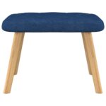 Chaise de relaxation avec tabouret Bleu Tissu – Image 7
