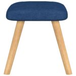 Chaise de relaxation avec tabouret Bleu Tissu – Image 8