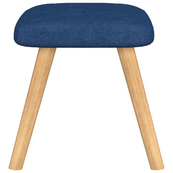 Chaise de relaxation avec tabouret Bleu Tissu – Image 8