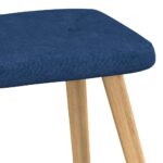 Chaise de relaxation avec tabouret Bleu Tissu – Image 9