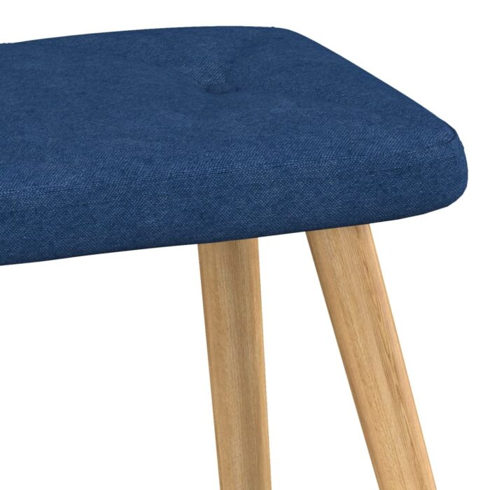 Chaise de relaxation avec tabouret Bleu Tissu – Image 9