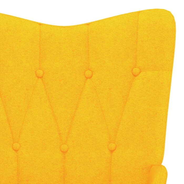 Chaise de relaxation avec tabouret Jaune moutarde Tissu – Image 5