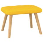 Chaise de relaxation avec tabouret Jaune moutarde Tissu – Image 6