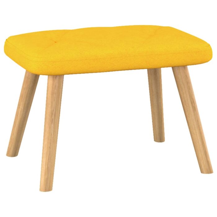 Chaise de relaxation avec tabouret Jaune moutarde Tissu – Image 6