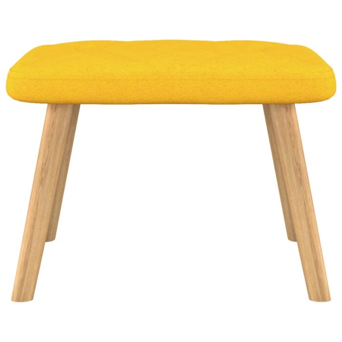 Chaise de relaxation avec tabouret Jaune moutarde Tissu – Image 7