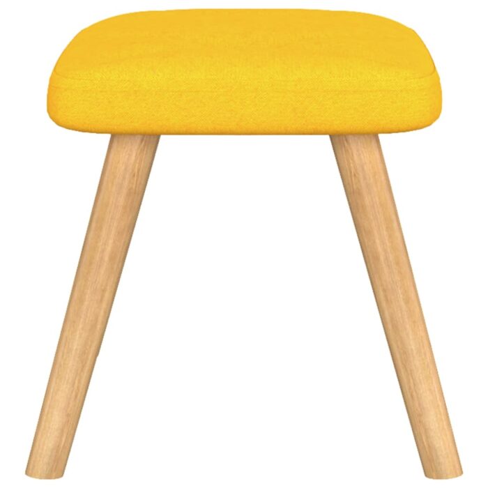 Chaise de relaxation avec tabouret Jaune moutarde Tissu – Image 8