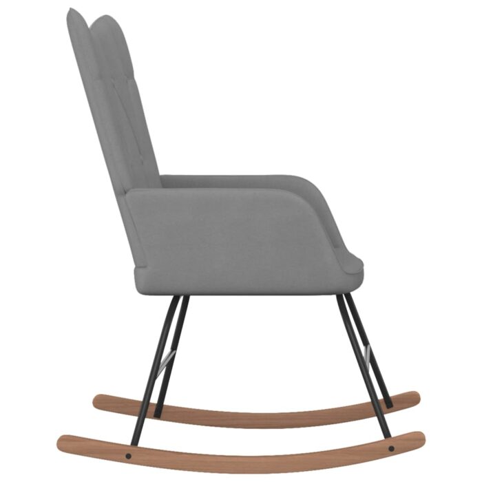 Chaise à bascule Gris foncé Tissu – Image 2